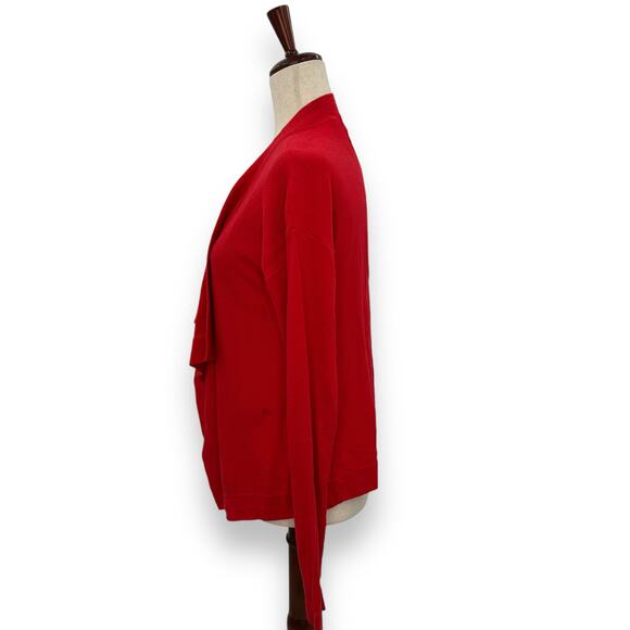 Comptoir Des Cotonniers Red Draped Cardigan Sweater Size 1 Small Anthropologie - Picture 4 of 12